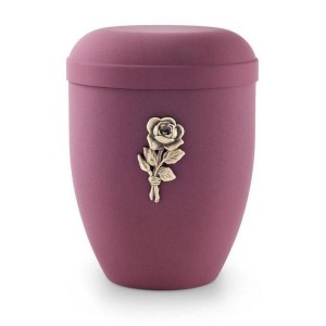 Biodegradable Urn (Red with Gold Rose Motif)